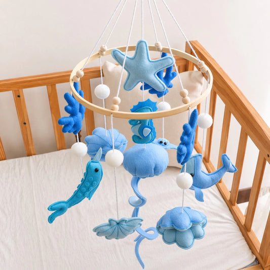 Felt Sea Animal Baby Mobile: Ocean Nursery Decor - Kids Art Frames