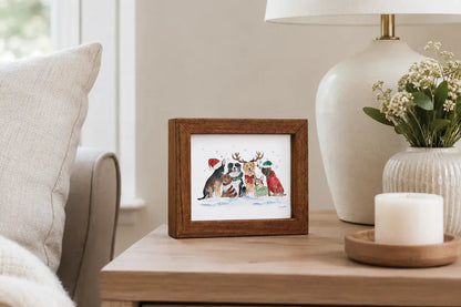 Mahogany Color Photo Frame: Real Wood Magnetic Memory Box | Three Size Available