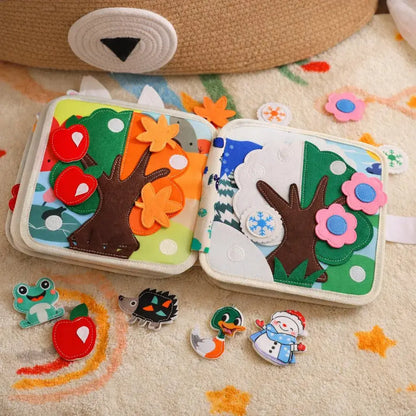 Montessori Quiet Book for Toddlers Soft Felt Busy Book | Sensory Learning Toy