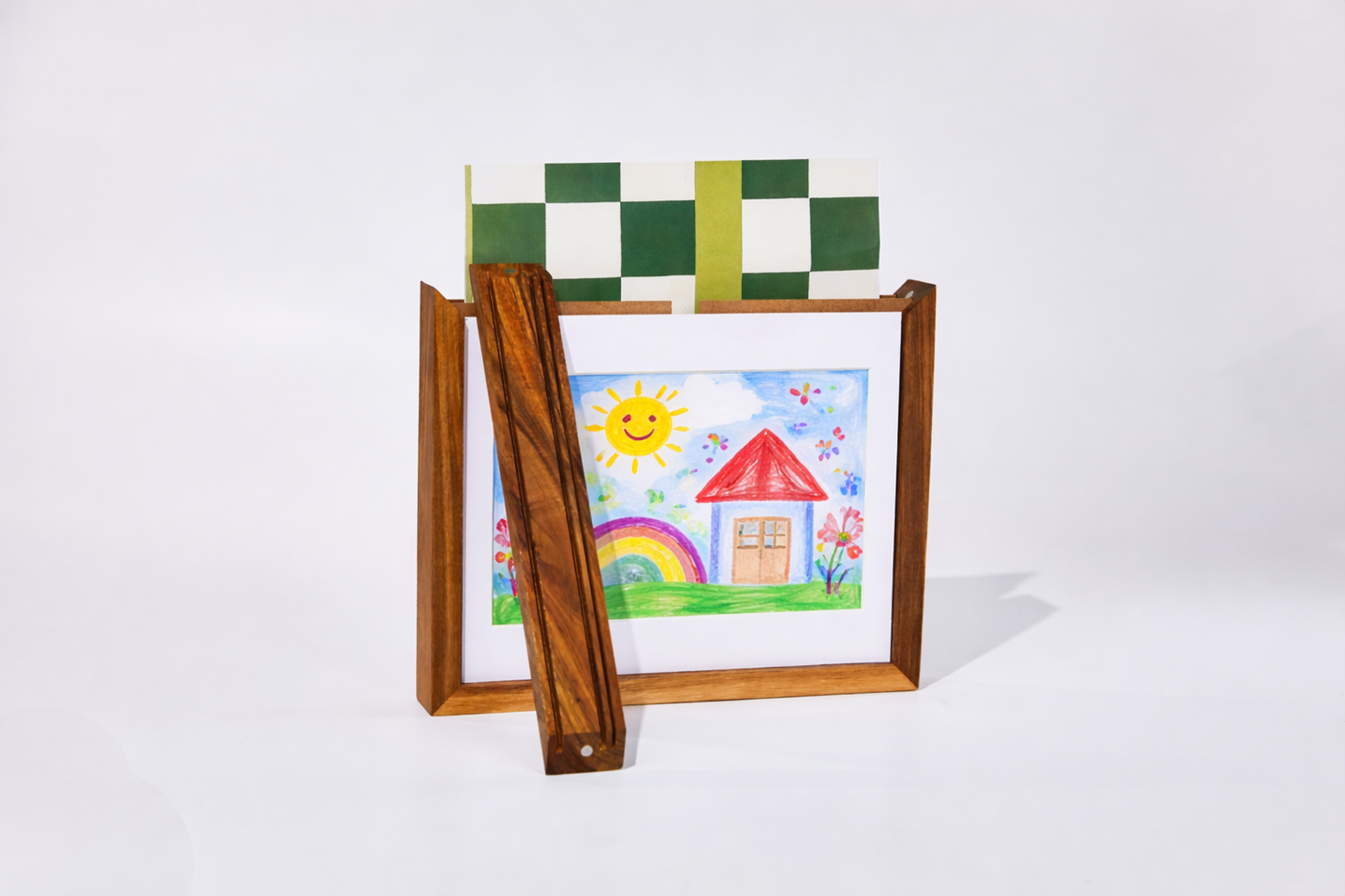Kids Art Frame | Memory Box for 160+ Artworks | Solid Wood Display & Storage  | Five Colors Available