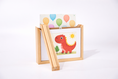 Kids Art Frame | Memory Box for 160+ Artworks | Solid Wood Display & Storage  | Five Colors Available