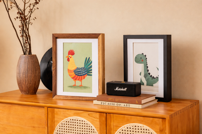 Kids Art Frame | Memory Box for 160+ Artworks | Solid Wood Display & Storage  | Five Colors Available