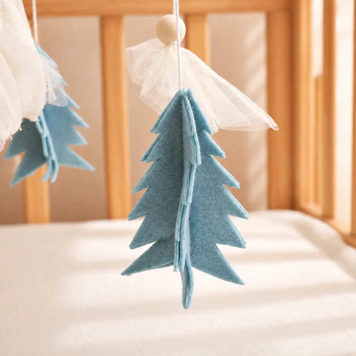 Felt Castle Dragon Crib Mobile, Blue Fairytale Baby Nursery Decor - Kids Art Frames