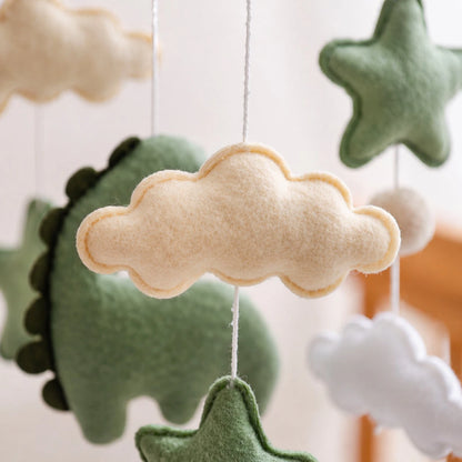 Felt Dinosaur Baby Mobile: Handmade Nursery Decor, Woodland Theme - Kids Art Frames