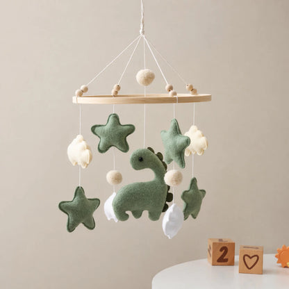 Felt Dinosaur Baby Mobile: Handmade Nursery Decor, Woodland Theme - Kids Art Frames