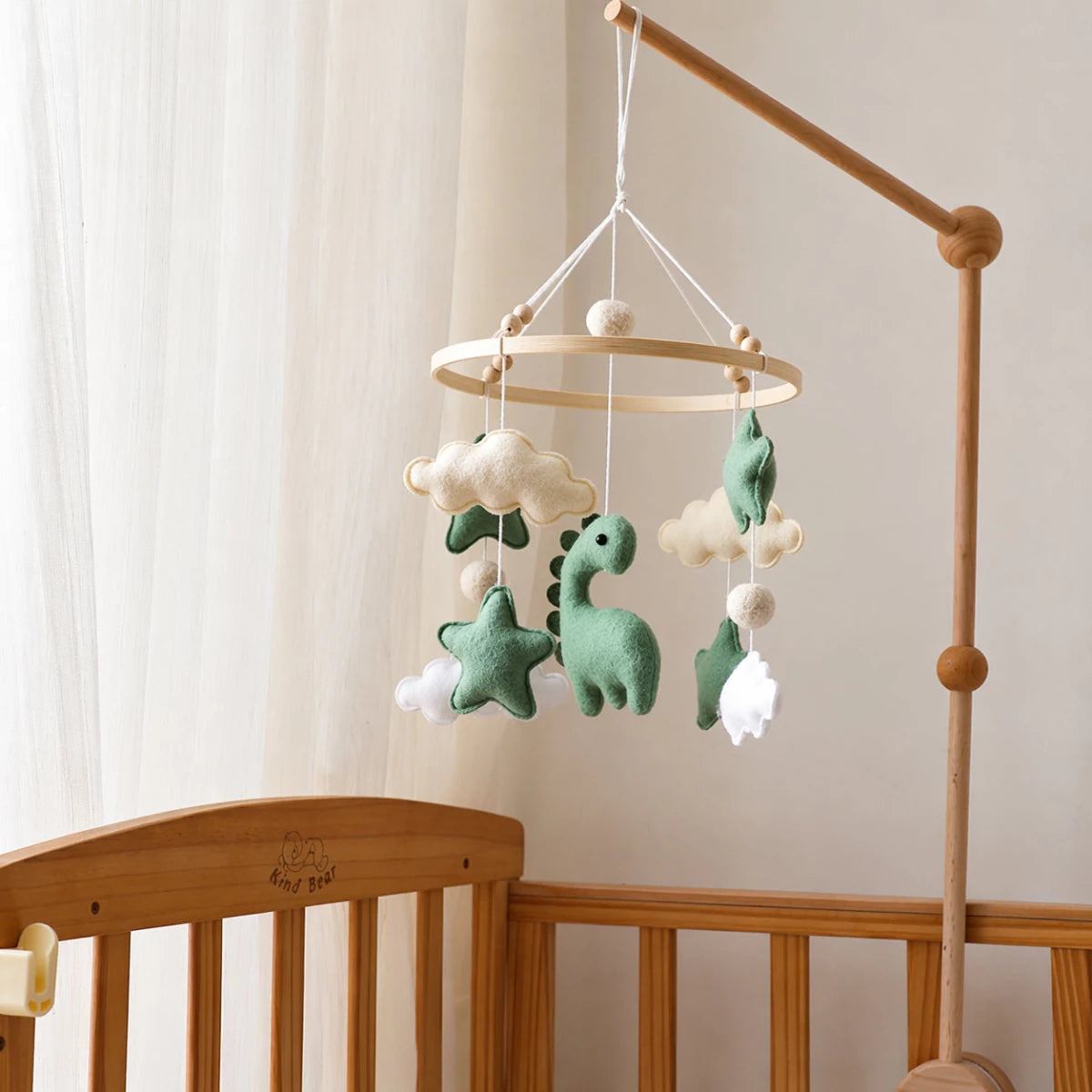 Felt Dinosaur Baby Mobile: Handmade Nursery Decor, Woodland Theme - Kids Art Frames