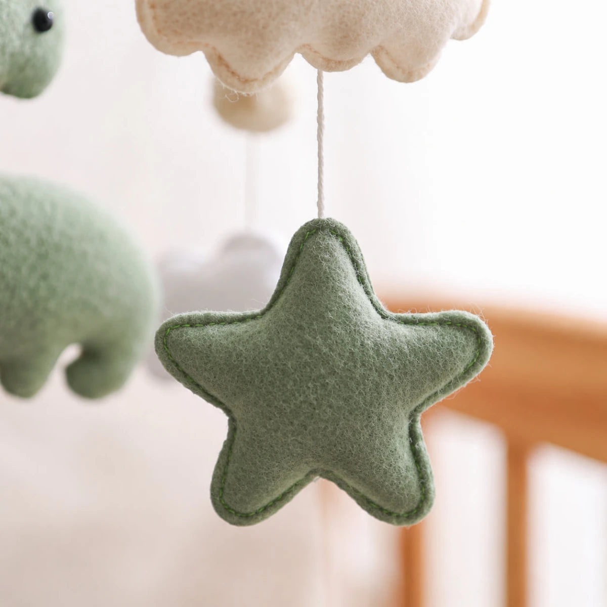 Felt Dinosaur Baby Mobile: Handmade Nursery Decor, Woodland Theme - Kids Art Frames