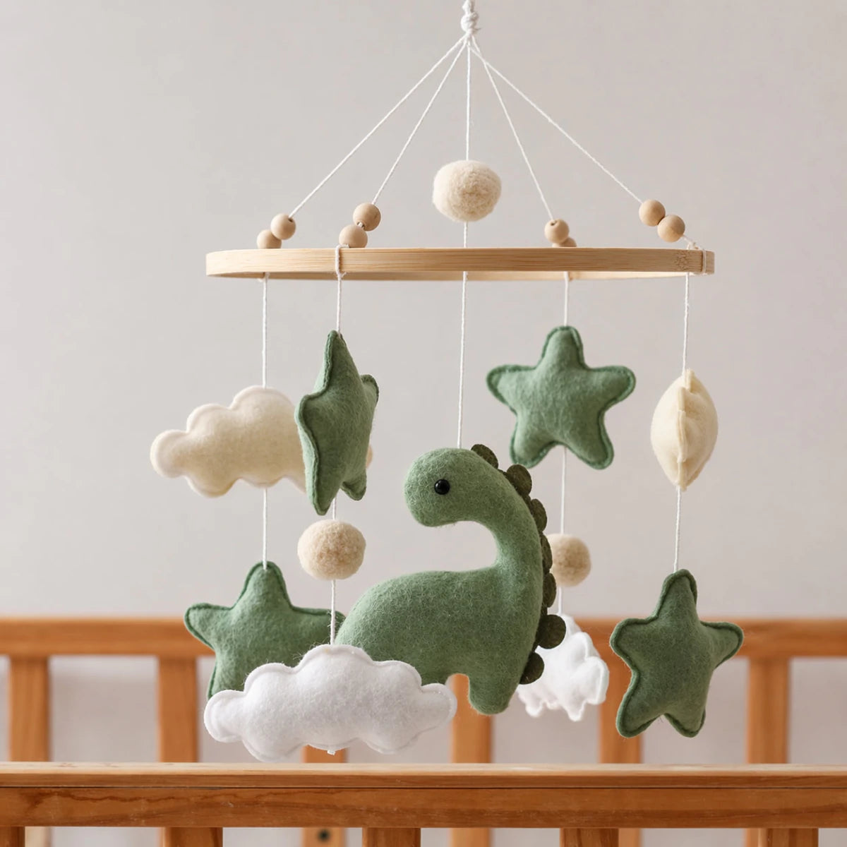 Felt Dinosaur Baby Mobile: Handmade Nursery Decor, Woodland Theme - Kids Art Frames