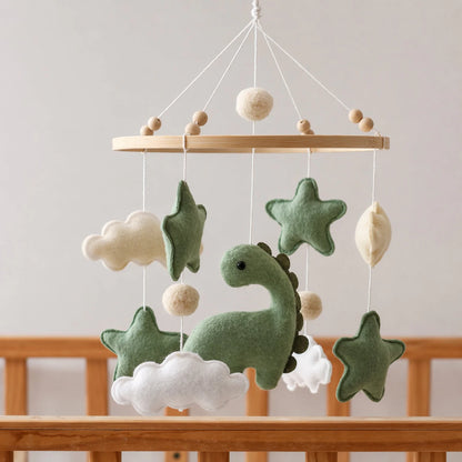 Felt Dinosaur Baby Mobile: Handmade Nursery Decor, Woodland Theme - Kids Art Frames