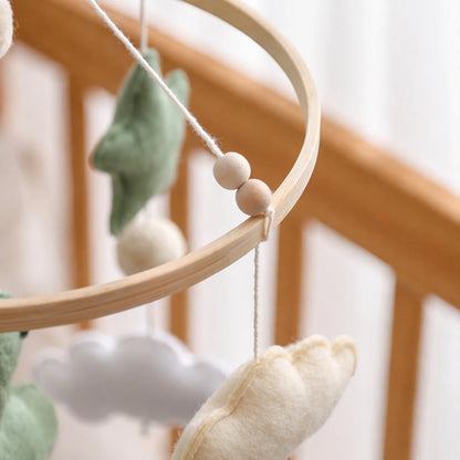 Felt Dinosaur Baby Mobile: Handmade Nursery Decor, Woodland Theme - Kids Art Frames