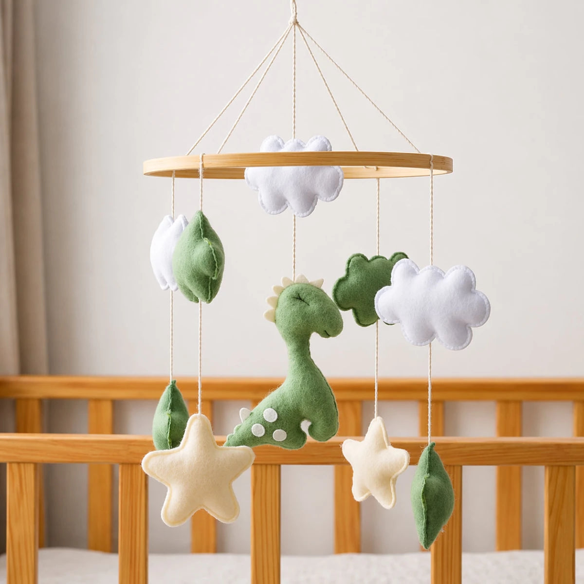 Felt Dinosaur Baby Mobile: Handmade Nursery Decor, Woodland Theme - Kids Art Frames