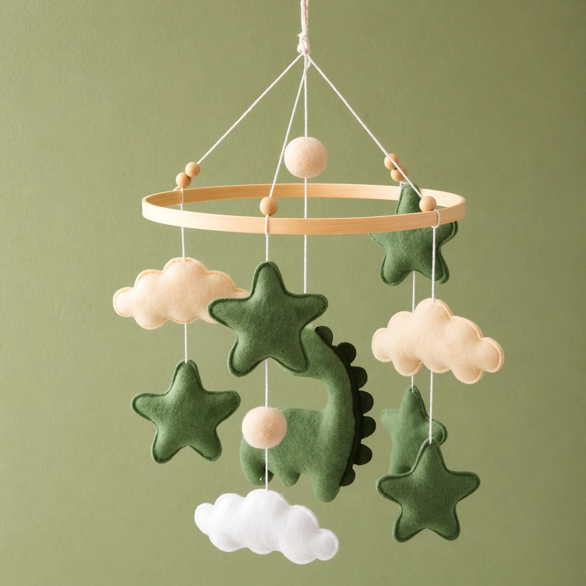 Felt Dinosaur Baby Mobile: Handmade Nursery Decor, Woodland Theme - Kids Art Frames