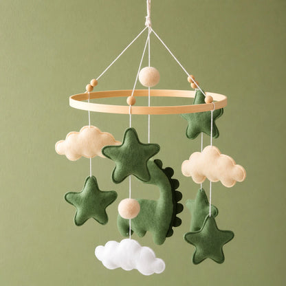 Felt Dinosaur Baby Mobile: Handmade Nursery Decor, Woodland Theme - Kids Art Frames