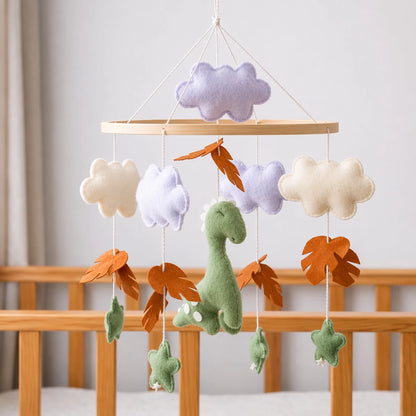Felt Dinosaur Baby Mobile: Handmade Nursery Decor, Woodland Theme - Kids Art Frames
