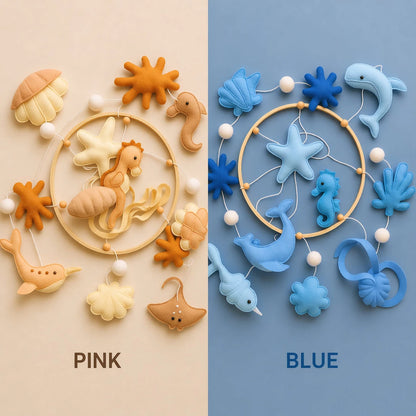 Felt Sea Animal Baby Mobile: Ocean Nursery Decor - Kids Art Frames