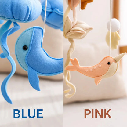 Felt Sea Animal Baby Mobile: Ocean Nursery Decor - Kids Art Frames