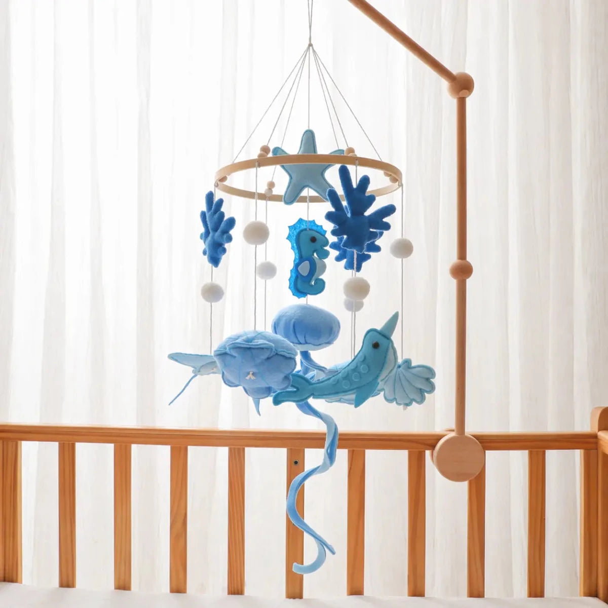 Felt Sea Animal Baby Mobile: Ocean Nursery Decor - Kids Art Frames