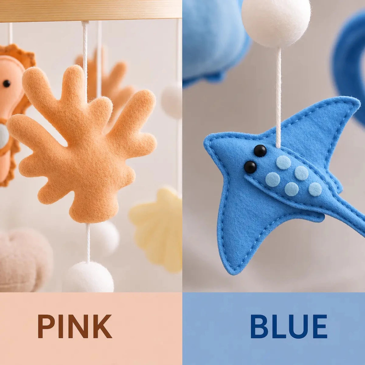 Felt Sea Animal Baby Mobile: Ocean Nursery Decor - Kids Art Frames