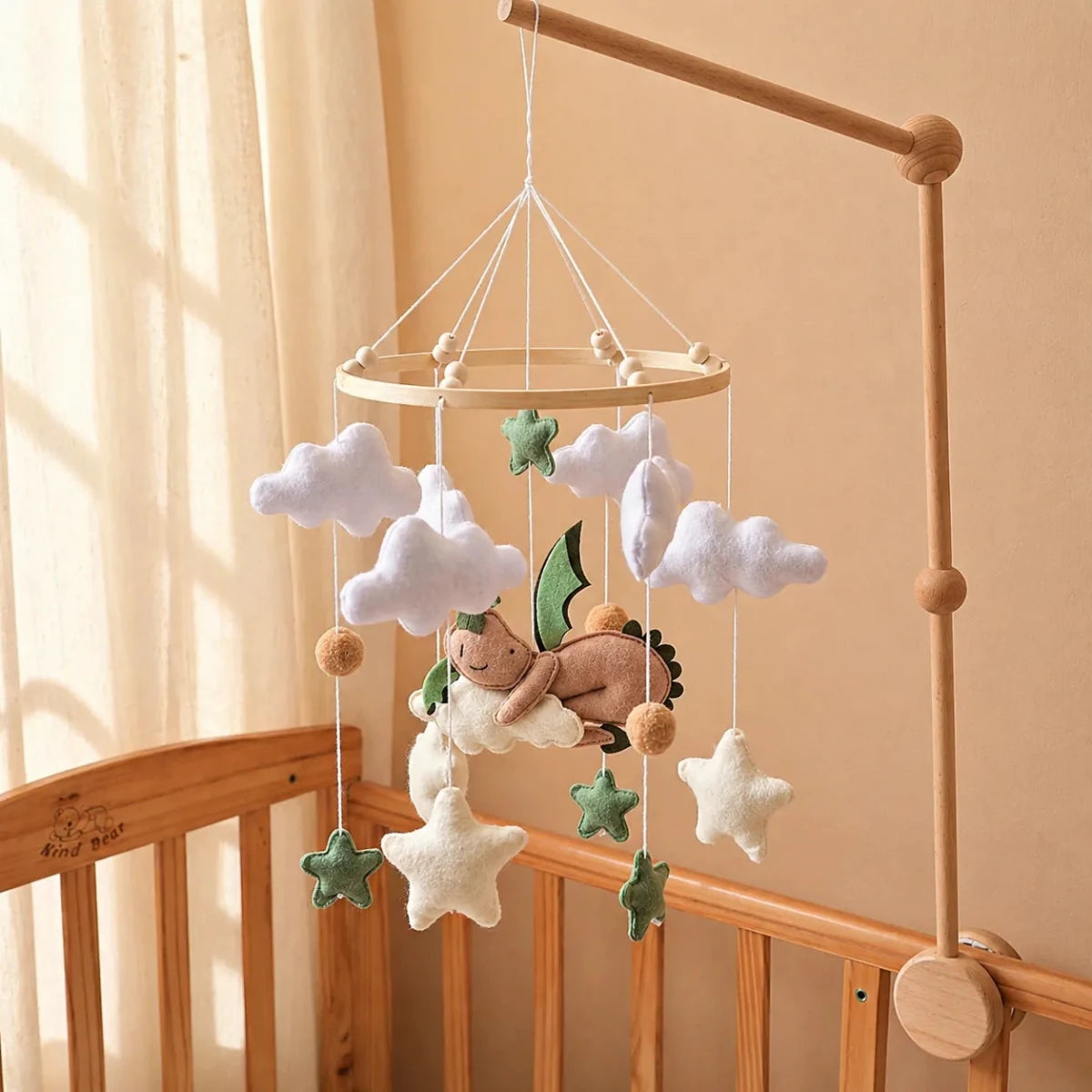 Felt Sleeping Dragon Crib Mobile, Handmade Nursery Decor, Baby Shower Gift - Kids Art Frames