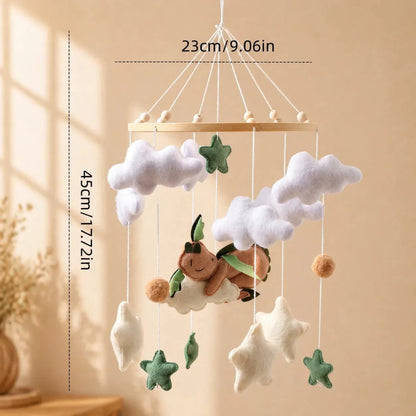 Felt Sleeping Dragon Crib Mobile, Handmade Nursery Decor, Baby Shower Gift - Kids Art Frames