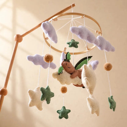 Felt Sleeping Dragon Crib Mobile, Handmade Nursery Decor, Baby Shower Gift - Kids Art Frames