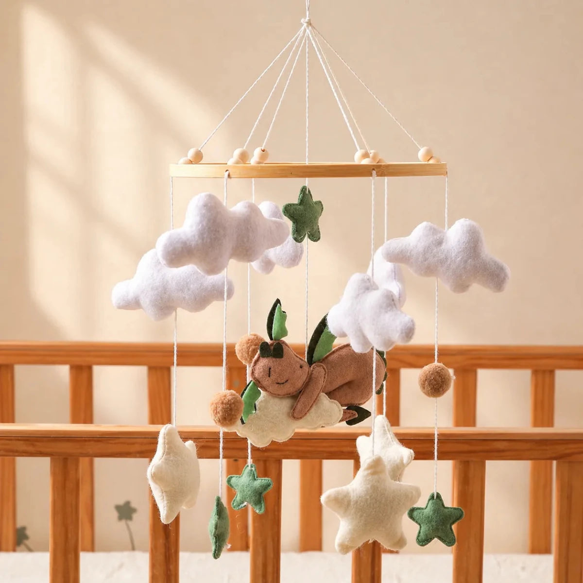 Felt Sleeping Dragon Crib Mobile, Handmade Nursery Decor, Baby Shower Gift - Kids Art Frames