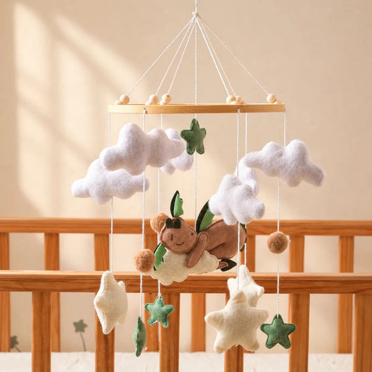 Felt Sleeping Dragon Crib Mobile, Handmade Nursery Decor, Baby Shower Gift - Kids Art Frames