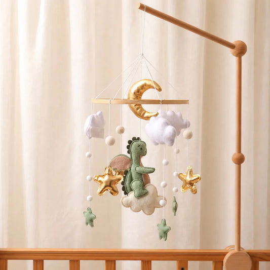Green Dragon Felt Crib Mobile, Handmade Nursery Decor, Baby Shower Gift - Kids Art Frames