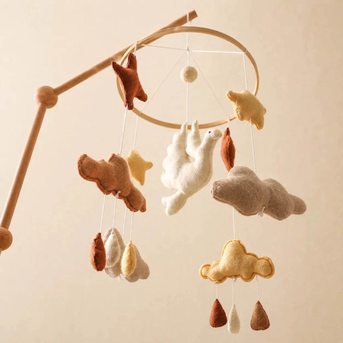 Handmade Felt Flying Bird Crib Mobile, Neutral Nursery Decor, Baby Shower Gift - Kids Art Frames
