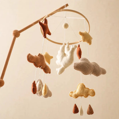 Handmade Felt Flying Bird Crib Mobile, Neutral Nursery Decor, Baby Shower Gift - Kids Art Frames