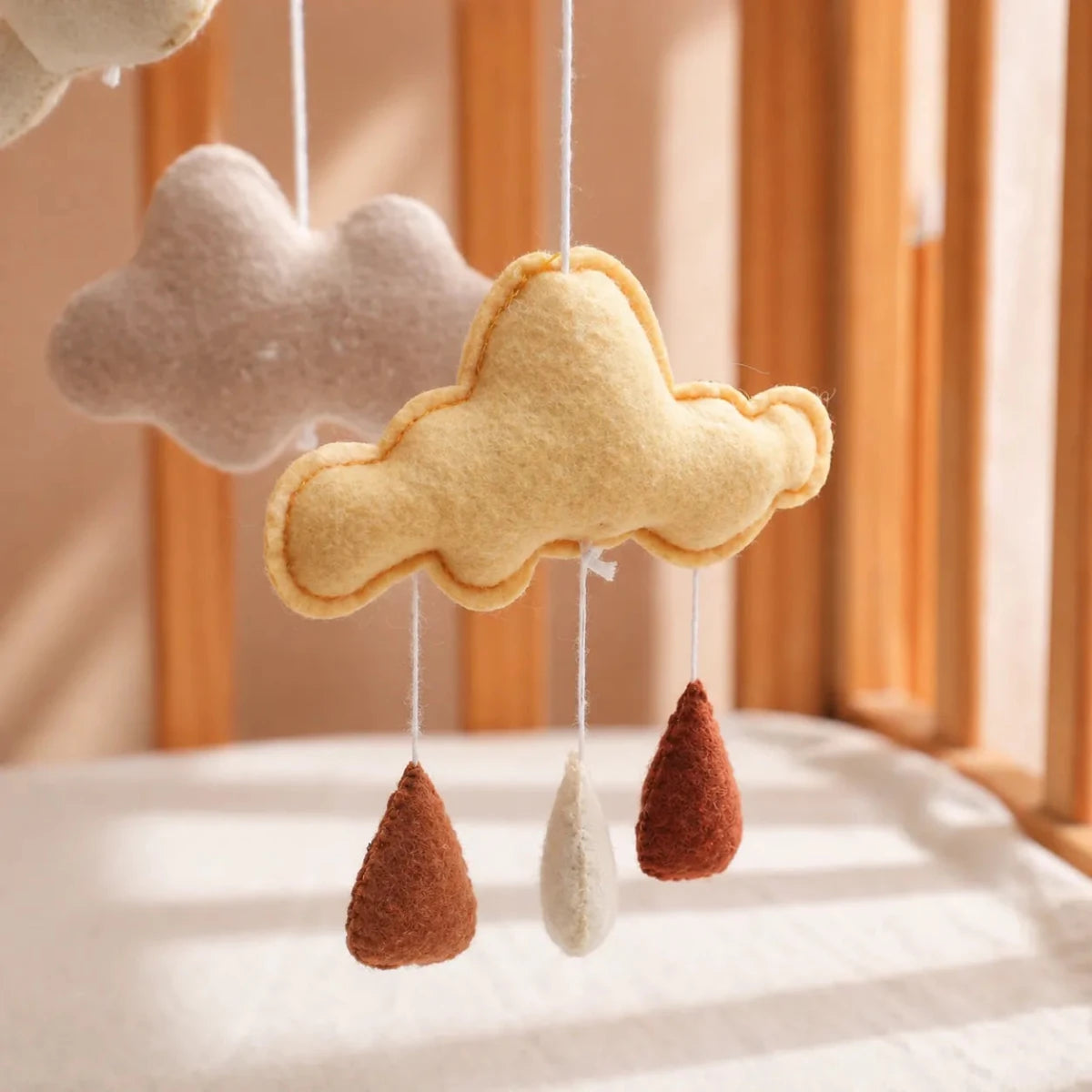 Handmade Felt Flying Bird Crib Mobile, Neutral Nursery Decor, Baby Shower Gift - Kids Art Frames