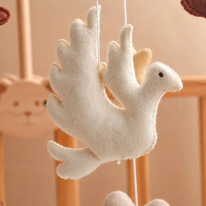 Handmade Felt Flying Bird Crib Mobile, Neutral Nursery Decor, Baby Shower Gift - Kids Art Frames