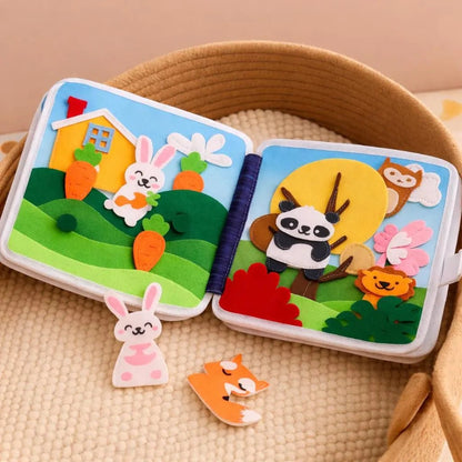 Handmade Felt Quiet Book: Montessori Baby Toy, Cuddly Bear Design - Kids Art Frames