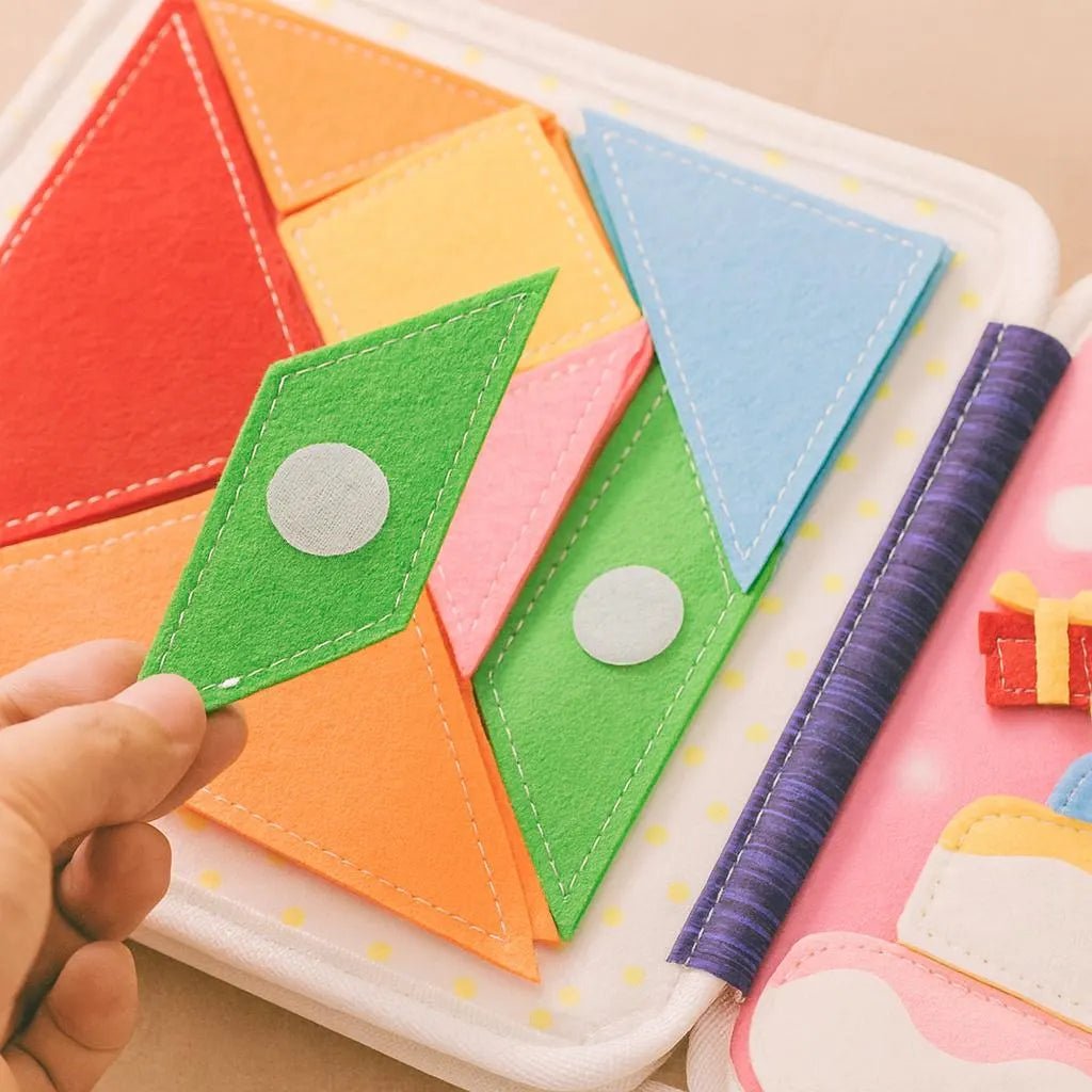 Handmade Felt Quiet Book: Montessori Baby Toy, Cuddly Bear Design - Kids Art Frames
