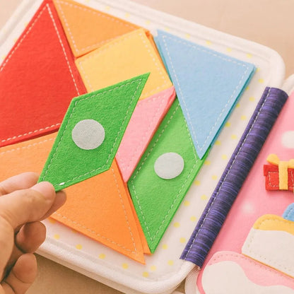 Handmade Felt Quiet Book: Montessori Baby Toy, Cuddly Bear Design - Kids Art Frames