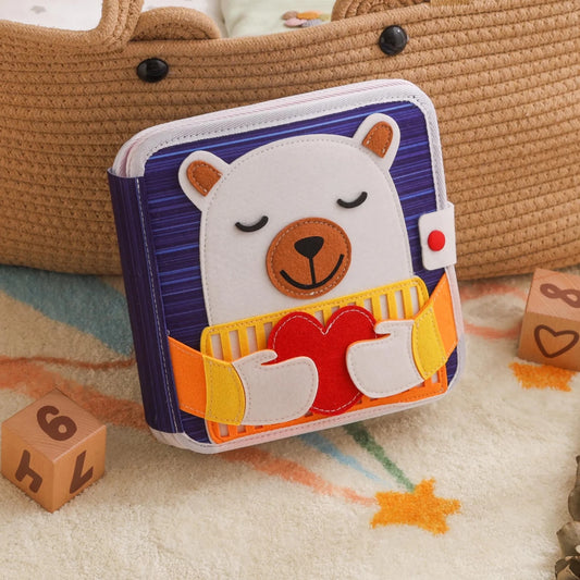 Handmade Felt Quiet Book: Montessori Baby Toy, Cuddly Bear Design - Kids Art Frames
