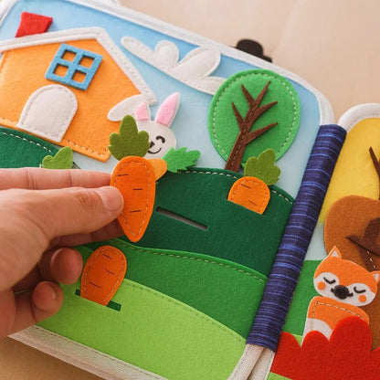 Handmade Felt Quiet Book: Montessori Baby Toy, Cuddly Bear Design - Kids Art Frames