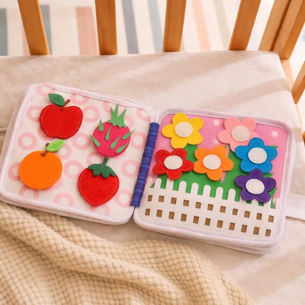 Handmade Felt Quiet Book: Montessori Baby Toy, Cuddly Bear Design - Kids Art Frames