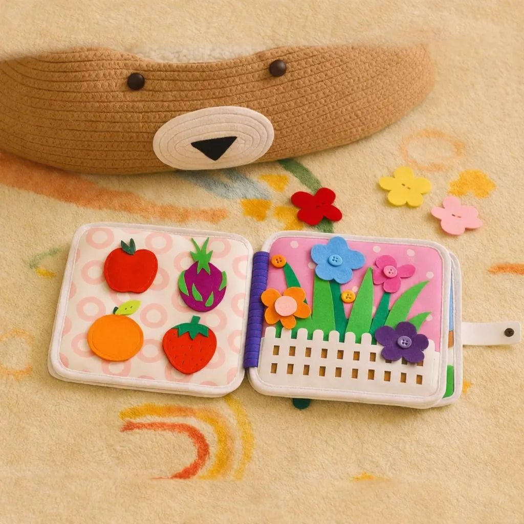 Handmade Felt Quiet Book: Montessori Baby Toy, Cuddly Bear Design - Kids Art Frames