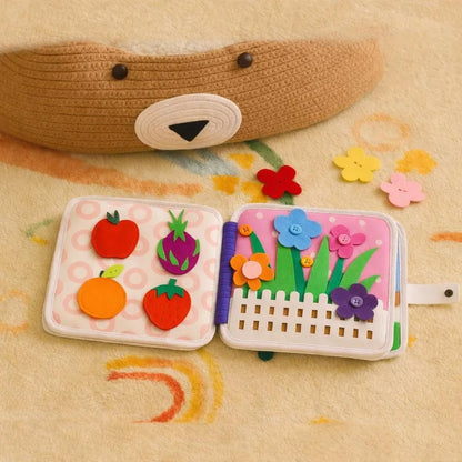 Handmade Felt Quiet Book: Montessori Baby Toy, Cuddly Bear Design - Kids Art Frames