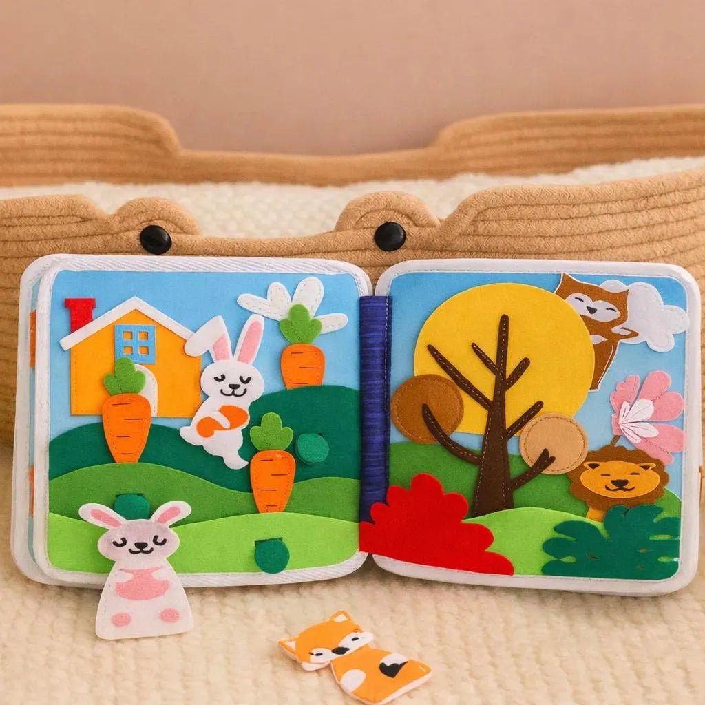 Handmade Felt Quiet Book: Montessori Baby Toy, Cuddly Bear Design - Kids Art Frames