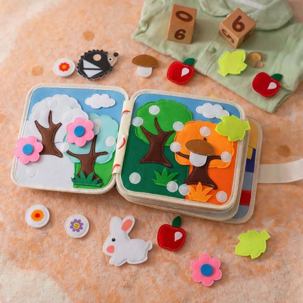 Handmade Kids Quiet Book – Montessori - Inspired Sensory Activity Book - Kids Art Frames