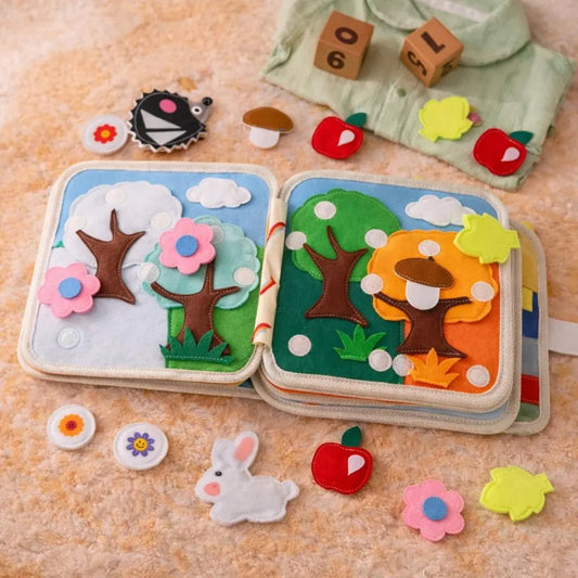 Handmade Kids Quiet Book – Montessori - Inspired Sensory Activity Book - Kids Art Frames
