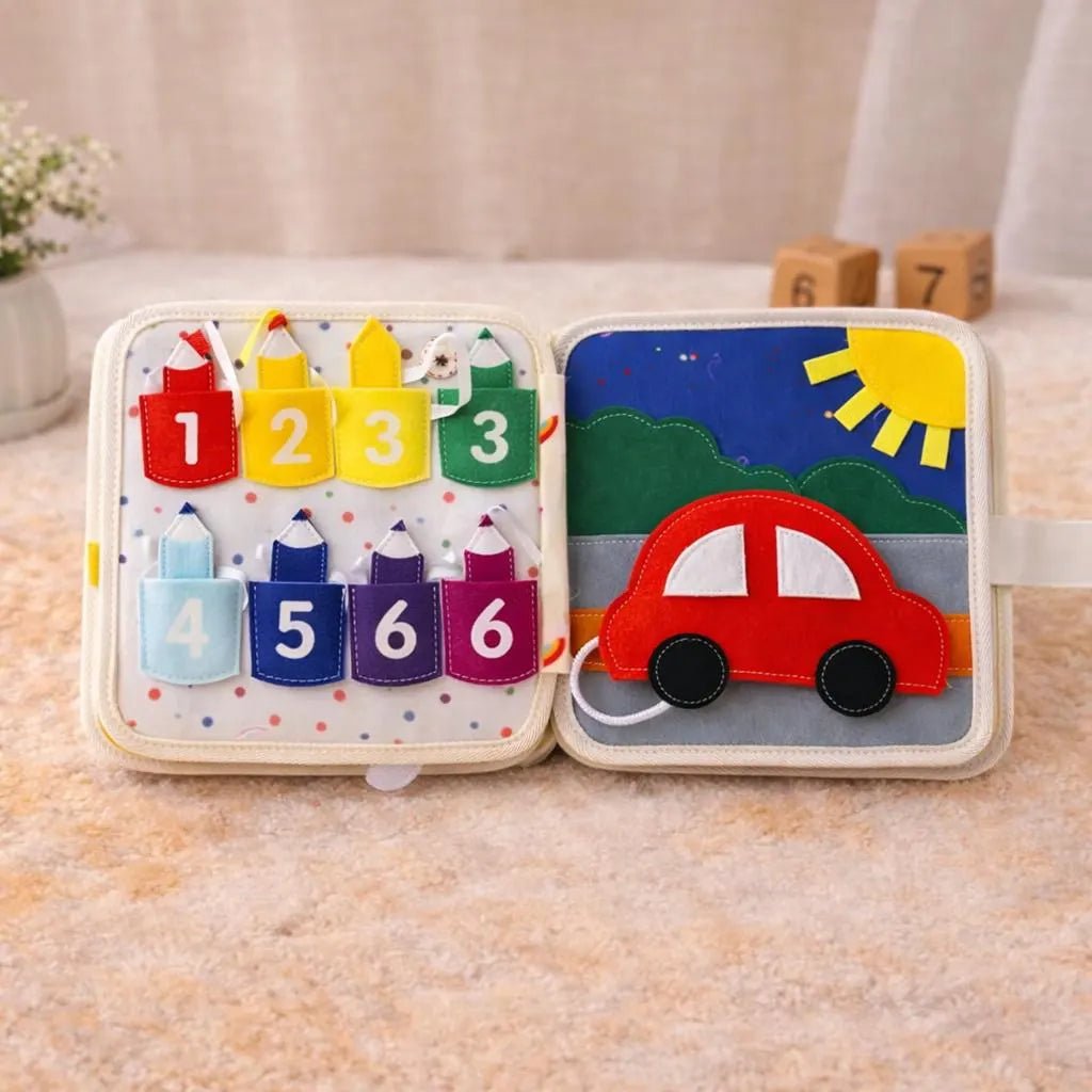 Handmade Kids Quiet Book – Montessori - Inspired Sensory Activity Book - Kids Art Frames