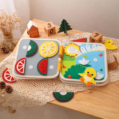 Handmade Kids Quiet Book – Montessori Sensory Squirrel Theme Activity Book for Toddlers - Kids Art Frames