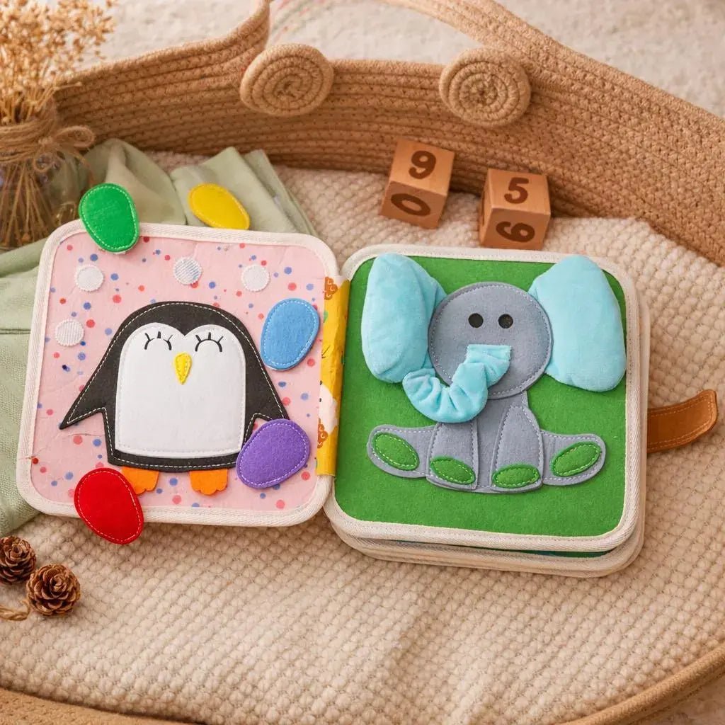 Handmade Kids Quiet Book – Montessori Sensory Squirrel Theme Activity Book for Toddlers - Kids Art Frames