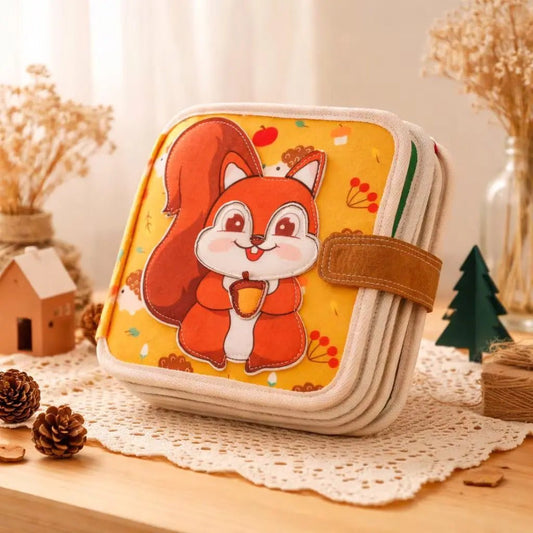 Handmade Kids Quiet Book – Montessori Sensory Squirrel Theme Activity Book for Toddlers - Kids Art Frames