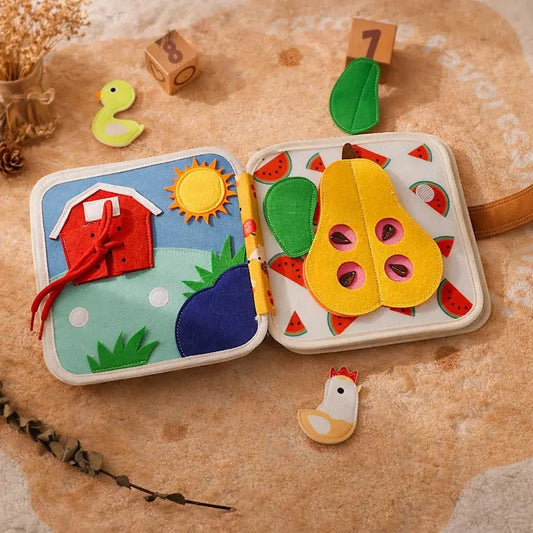 Handmade Kids Quiet Book – Montessori Sensory Squirrel Theme Activity Book for Toddlers - Kids Art Frames