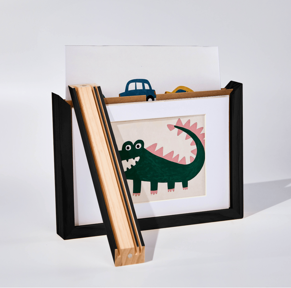 Kids Art Frame | Memory Box for 160+ Artworks | Solid Wood Display & Storage | Five Colors Available - Kids Art Frames