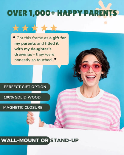 Kids Art Frame | Memory Box for 160+ Artworks | Solid Wood Display & Storage | Five Colors Available - Kids Art Frames